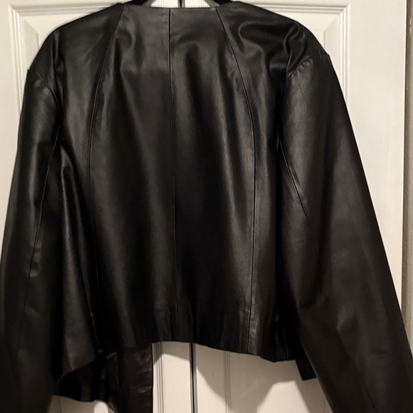 Black Leather Women's Jacket Plus Size 22 - Picture 7 of 7